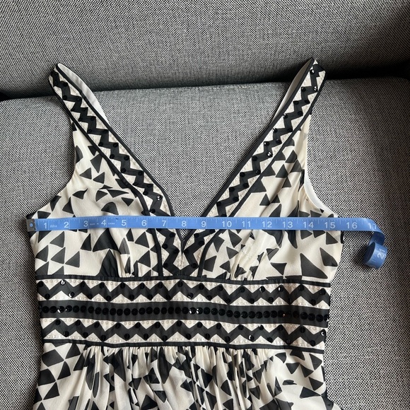 BCBG Black and White Printed Maxi Prom Dress - Picture 7 of 7